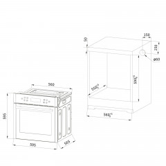 KKT KOLBE Backofen Elektroherd EB8313HC Einbaubackofen (teilintegrierbar, A+, 70 l, 59,5 cm breit)