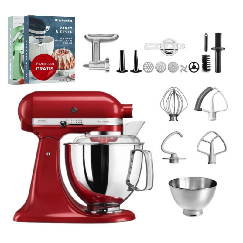 KITCHENAID 5KSM175 Meatlove-Set Küchenmaschine Empire Rot (300 Watt)
