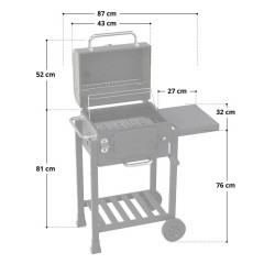 Taino Hero Holzkohlegrill Set Mit Haube Smoker BBQ Grillwagen Grillkamin Standgrill Räucherofen
