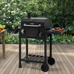 Taino Hero Holzkohlegrill Set Mit Haube Smoker BBQ Grillwagen Grillkamin Standgrill Räucherofen