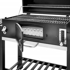 Taino Hero XXL Smoker Set Mit Haube Grillplatte BBQ Grillwagen Holzkohlegrill Grill Räucherofen