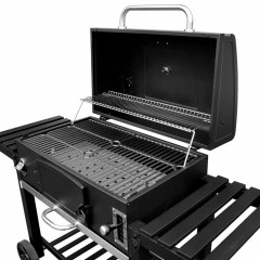 Taino Hero XXL Smoker Set Mit Haube Grillplatte BBQ Grillwagen Holzkohlegrill Grill Räucherofen