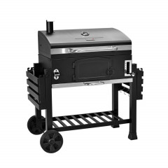 Taino Hero XXL Smoker Set Mit Haube Grillplatte BBQ Grillwagen Holzkohlegrill Grill Räucherofen