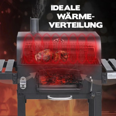 Taino Hero XL Holzkohlegrill Set BBQ Grillwagen Smoker Räucherofen Kohle
