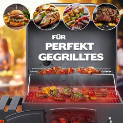 Taino Hero XL Holzkohlegrill Set BBQ Grillwagen Smoker Räucherofen Kohle