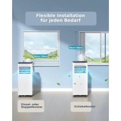 JUNG Lifeair 9000BTU mobiles Klimagerät Weiß (Max. Raumgröße: 20 m², EEK: A)