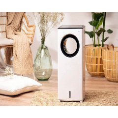 JUNG BLADELESS Aircooler Klimagerät mit Wasserkühlung, Inkl. Fernbedienung + Timer Weiß (Max. Raumgröße: 40 m², EEK: A+)