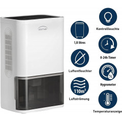 JUNG DOMAIR Luftentfeuchter Luftentfeuchter Weiss (80 Watt, Raumgröße: 110 m³)