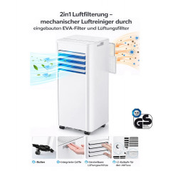 JUNG LIFE AIR 9000BTU mobiles Klimagerät Weiß (Max. Raumgröße: 75 m², EEK: A)