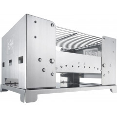 Esbit BBQ-Box Holzkohle, Kohle, Quick Start Holzkohlegrill Grill klappbar Silber