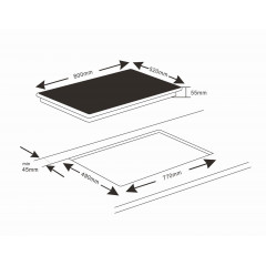 K&H 5 Zonen FLEX Induktionskochfeld 80cm Autark Eingebaut 80-IN-9200FLX Induktionskochfeld (800 mm breit, 5 Kochfelder)