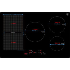 K&H 5 Zonen FLEX Induktionskochfeld 80cm Autark Eingebaut 80-IN-9200FLX Induktionskochfeld (800 mm breit, 5 Kochfelder)