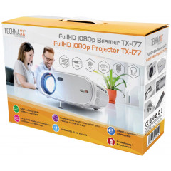 Technaxx Beamer TX-177 LCD 1500 ANSI-Lumen 1920 x 1080 Full HD 2 VGA Eingänge, Full HD, Integrierter Lautsprecher, Mini Beamer