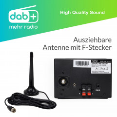 XORO XORO HMT 500 Pro Mikro Stereoanlage WLAN-Stereo-Internetradio, Internet Radio, FM, DAB, DAB+, Bluetooth, Schwarz, Silber