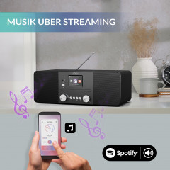 XORO HMT 620 All-in-One Stereo Internetradio DAB+/FM Internet Radio, WLAN-Stereo-Internetradio mit DAB+/FM, Internet Radio, DAB, DAB+, FM, Bluetooth, schwarz