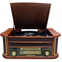 CYBERLUX CL-3010 Plattenspieler Nostalgie Musikanlage Kompaktanlage Retro (Bolton Brown)