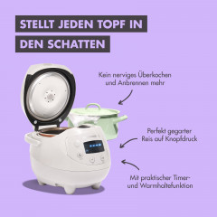 REISHUNGER 542-MDRK-B DIGITALER MINI REISKOCHER 0,6L SCHWARZ Reiskocher