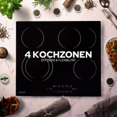 AREBOS ® Glaskeramik autark 59 cm Glaskeramikkochfeld (52 cm breit, 4 Kochfelder)