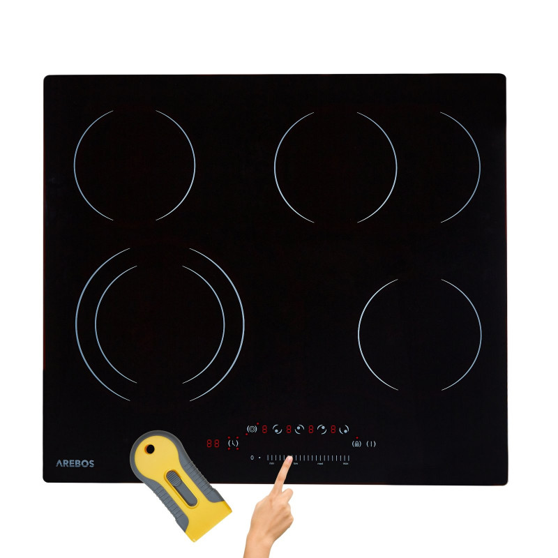 AREBOS ® Glaskeramik autark 59 cm Glaskeramikkochfeld (52 cm breit, 4 Kochfelder)