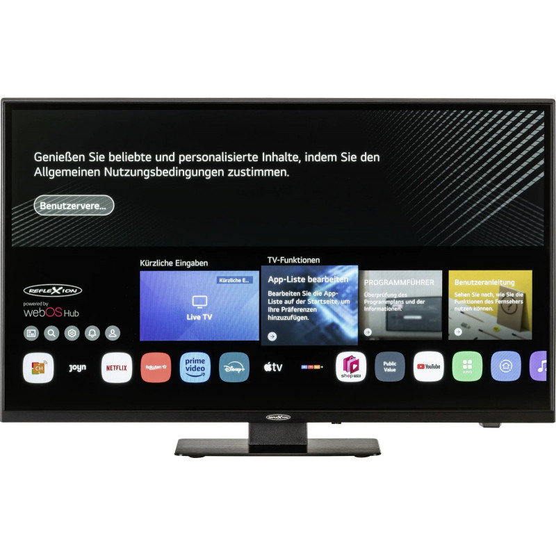 Reflexion LDDX24iBT_B LCD-TV 60cm 24 Zoll EEK E (A - G) DVB-T2, DVB-C, DVB-S2, Full HD, Smart TV, WLAN, DVD-Player, CI+ Schwarz