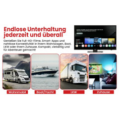 Reflexion LDDX27iBT_B LCD-TV 69cm 27 Zoll EEK E (A - G) DVB-T2, DVB-C, DVB-S2, Full HD, Smart TV, WLAN, DVD-Player, CI+ Schwarz
