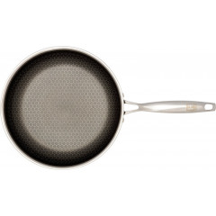 HENSSLERS Pfannen-Set Edelstahl Set, 1x Bratpfanne Ø 20 cm, 1x Bratpfanne Ø 24 cm, 1x Bratpfanne Ø 28 cm, 3 Stk. tlg. 3-Schicht Material, Wabenstruktur und Antihaftbeschichtung, Induktion