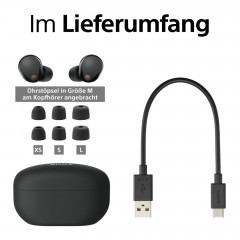 SONY WF-1000XM5 TWS Noise Cancelling, In-ear Kopfhörer Bluetooth Schwarz