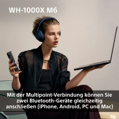 SONY WH-1000XM6 Premium Noise Cancelling, Over-ear Kopfhörer Bluetooth Schwarz