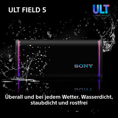 SONY ULT FIELD 5 Bluetooth-Lautsprecher, Schwarz, Wasserfest