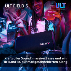 SONY ULT FIELD 5 Bluetooth-Lautsprecher, Schwarz, Wasserfest