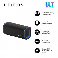 SONY ULT FIELD 5 Bluetooth-Lautsprecher, Schwarz, Wasserfest