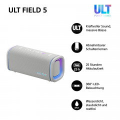 SONY ULT FIELD 5 Bluetooth-Lautsprecher, Off-White, Wasserfest