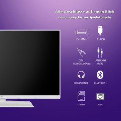 JVC LT-32VF5355W LED TV (Flat, 32 Zoll / 80 cm, Full-HD, SMART TV)