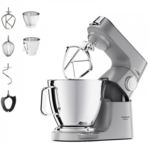 KENWOOD Titanium Chef Baker XL KVL85.004SI mit integrierter Waage, Patisserie-Set und 2 Rührschüsseln Küchenmaschine Silber (Rührschüsselkapazität: 7 l, 1200 Watt)