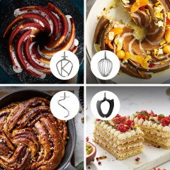 KENWOOD Titanium Chef Baker XL KVL85.004SI mit integrierter Waage, Patisserie-Set und 2 Rührschüsseln Küchenmaschine Silber (Rührschüsselkapazität: 7 l, 1200 Watt)