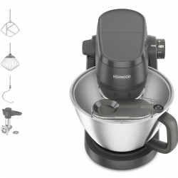 KENWOOD KHC 30.045 GY Multi Tasker, 7 Stufen + Pulsfunktion, inkl. 6 Zubehörteile – ideal für Kneten, Mixen & Backen, Küchenmaschine Grau (Rührschüsselkapazität: 4,3 l, 1000 Watt)