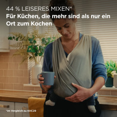 KENWOOD KHC 30.045 GY Multi Tasker, 7 Stufen + Pulsfunktion, inkl. 6 Zubehörteile – ideal für Kneten, Mixen & Backen, Küchenmaschine Grau (Rührschüsselkapazität: 4,3 l, 1000 Watt)