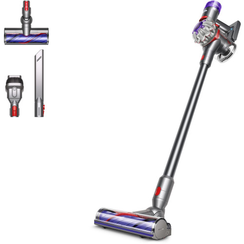 V8 Akku-Stielsauger nickel/silber, 115 W, 40 min Laufzeit, 0,54 l Staubvolumen, Elektro-Bodenbürste