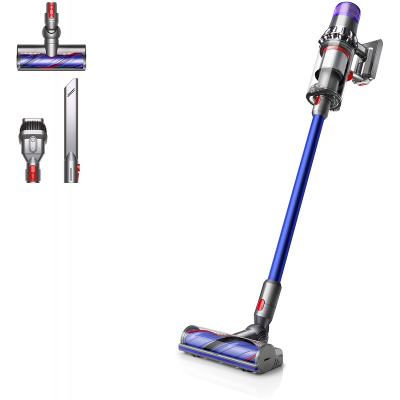 V11 Akku-Stielsauger nickel blau, 220 W, 60 min Laufzeit, 0,76 l Staubvolumen, Display, Elektro-Bodenbürste