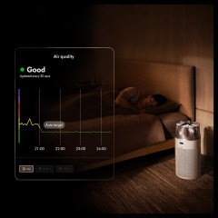 DYSON 491355-01 HUSHJETT PURIFIER COMPACT Luftreiniger Weiß/Silber (19 Watt, Raumgröße: 100 m², 360°elektrostatischer Filter / 360°Aktivkohlefilter)