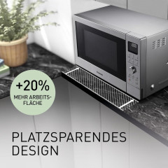 PANASONIC NN-CD 58 JSGPG, Mikrowelle (1000 Watt, 27 l Garraum-Volumen, Grillfunktion, Heißluftfunktion)