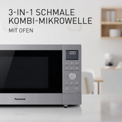 PANASONIC NN-CD 58 JSGPG, Mikrowelle (1000 Watt, 27 l Garraum-Volumen, Grillfunktion, Heißluftfunktion)