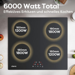 CIARRA VM4BIH-A Induktionskochfeld (590 mm breit, 4 Kochfelder)