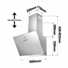 CIARRA VMS6762A, Dunstabzugshaube (595 mm breit, 328 mm tief)