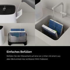 MEACO Armin 680 ml Verdunstungsbefeuchter Luftbefeuchter weiß (230 Volt, Raumgröße: 89 m²)