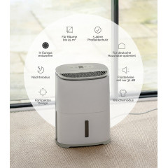 MEACO Arete® One 6L Luftentfeuchter weiß, Entfeuchterleistung: 6 l/d, Raumgröße: 25 m²)