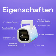 EVAPOLAR Tragbare Klimaanlage evaCHILL Luftkühler Mobiles Klimagerät