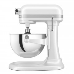 KITCHENAID 5KSM55SXXEWH Küchenmaschine Weiß (Rührschüsselkapazität: 5,2 l, 375 Watt)
