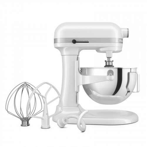 KITCHENAID 5KSM55SXXEWH Küchenmaschine Weiß (Rührschüsselkapazität: 5,2 l, 375 Watt)