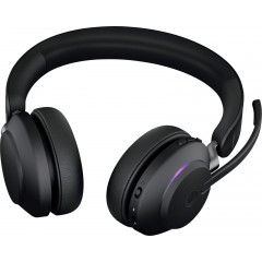 Jabra Evolve2 65 MS On Ear Headset Bluetooth® Stereo Schwarz Lautstärkeregelung, Batterieladeanzeige, Mikrofon-Stummschaltung